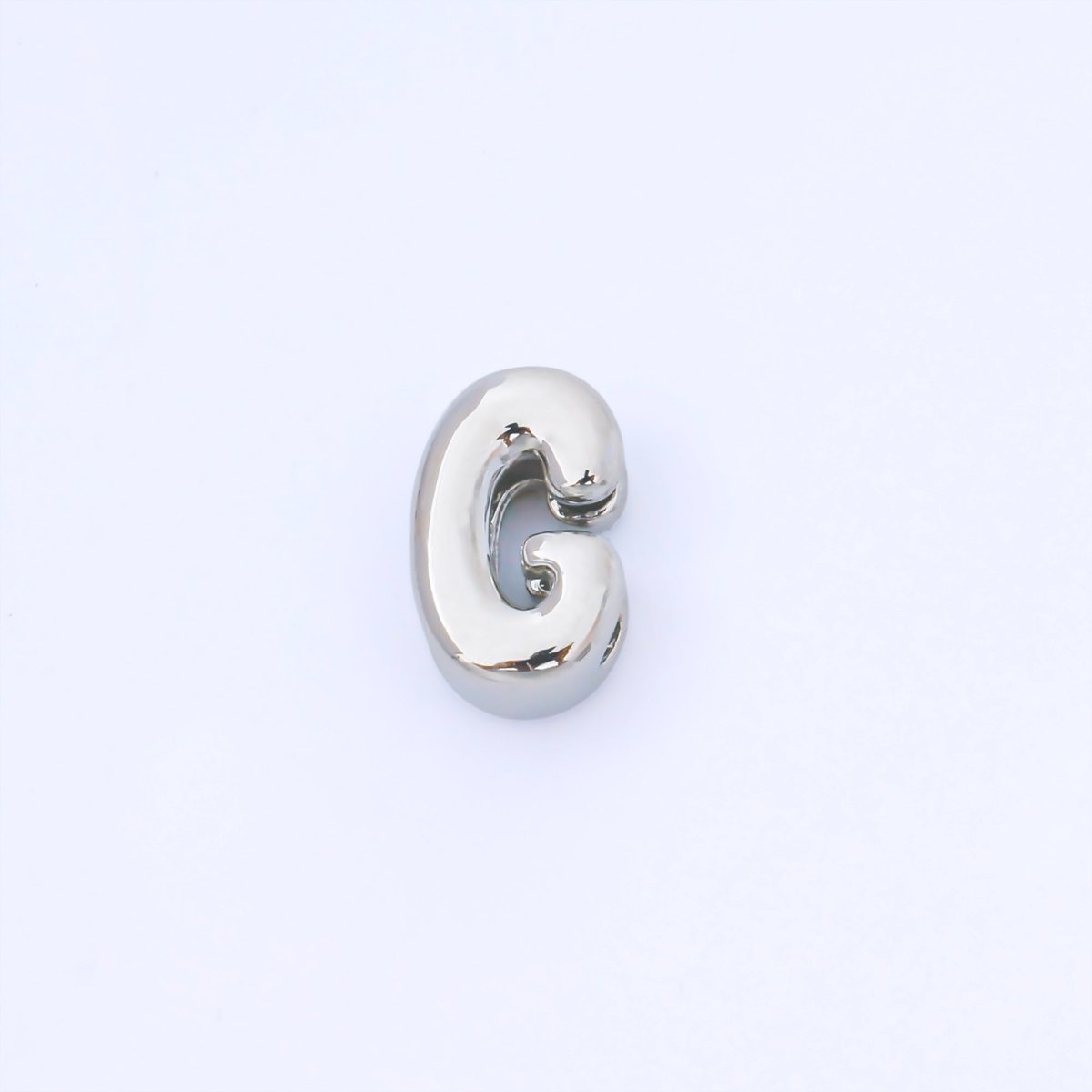 Monogram Silver 15mm Personalized Chubby Bubble Initial Letter Alphabet Bead | AF092 - AF104