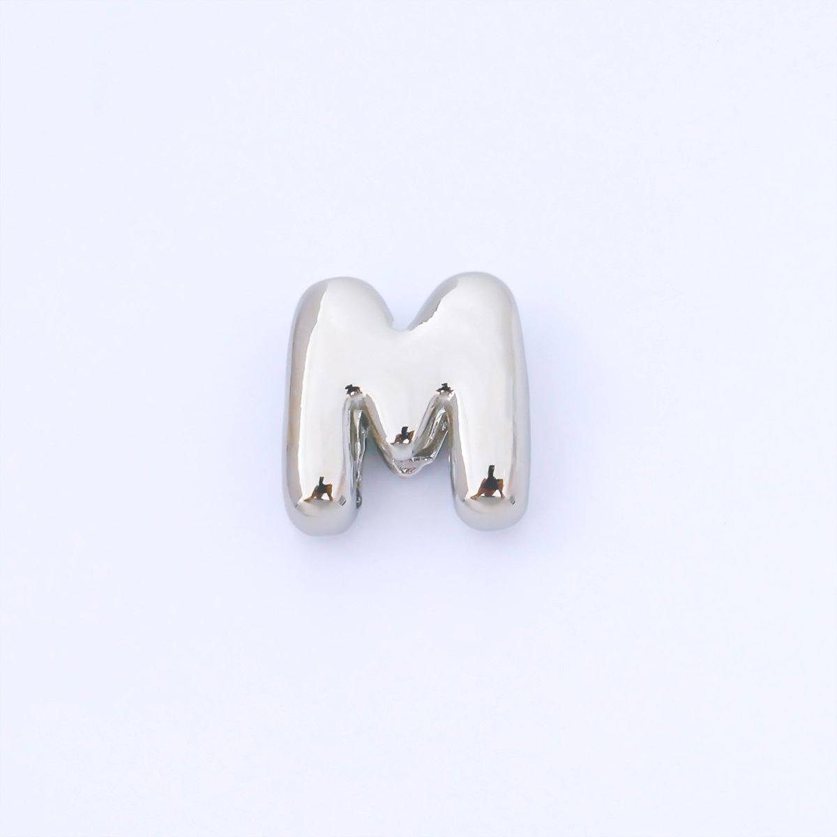 Monogram Silver 15mm Personalized Chubby Bubble Initial Letter Alphabet Bead | AF092 - AF104