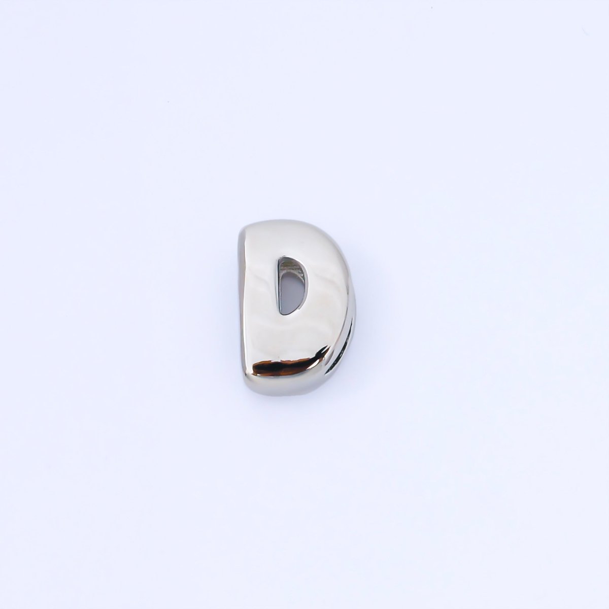 Silver 20mm Personalized Cord Chubby Bubble Initial Letter Alphabet Bead | AF118 - AF130