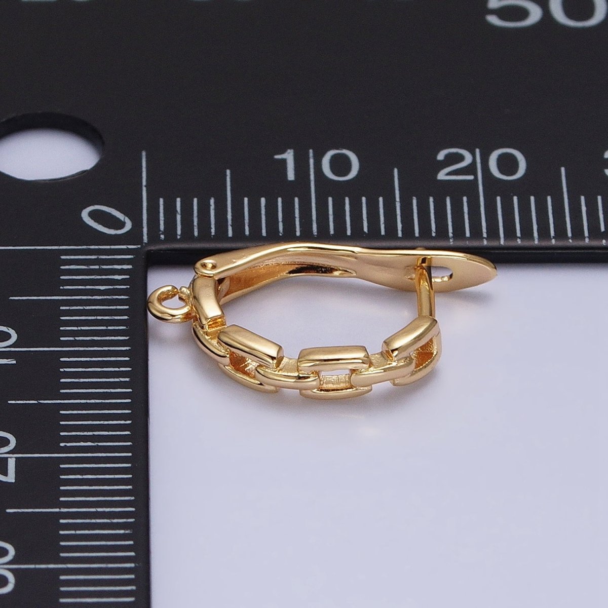 Silver, Gold Cable Link Open Loop English Lock Earrings Supply | Z-208 Z-381