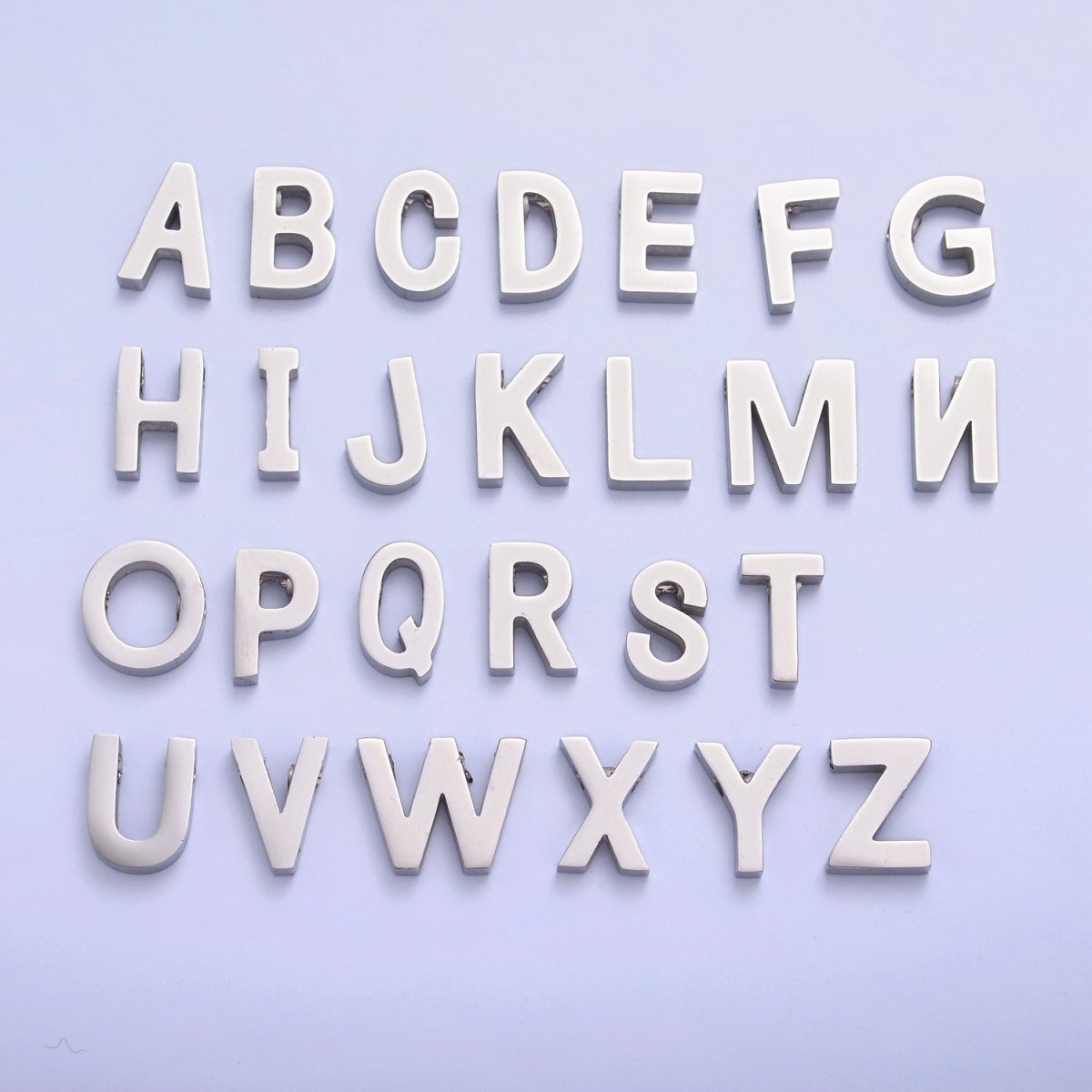 Silver Initial Alphabet Bead Charm For DIY Necklace Making, A-A1682-A-A1694