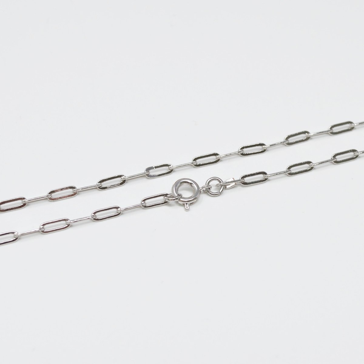 Silver PaperClip Chain Necklace Dainty Thin Oval Link Chain 18 inch Necklace Silver Jewelry for Layer Necklace | CN-1009 Clearance Pricing