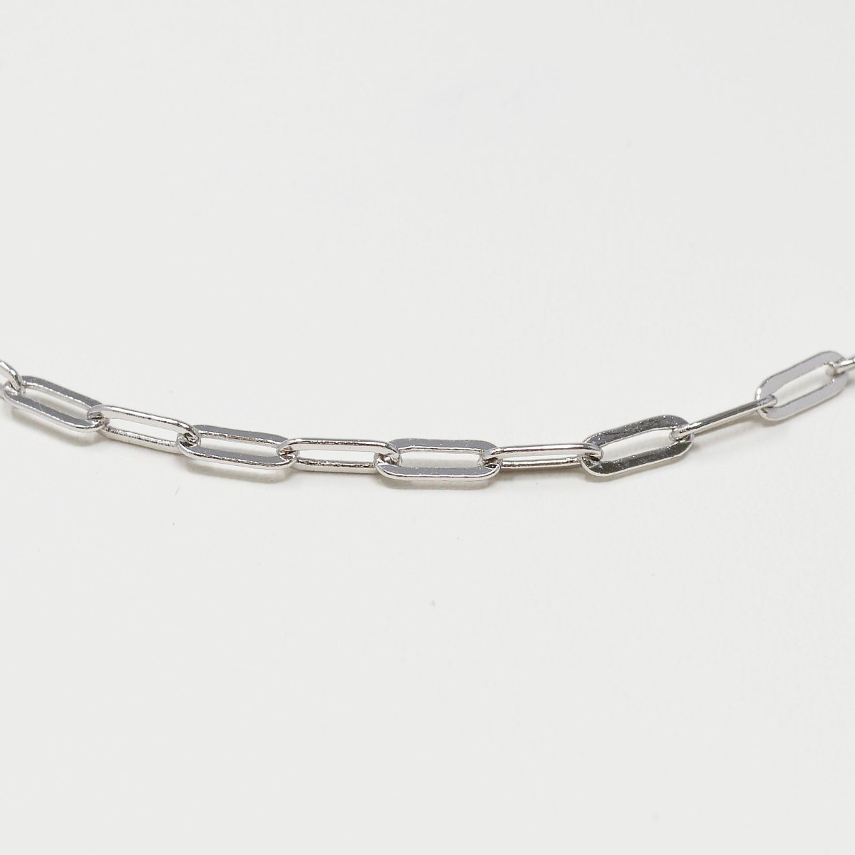 Silver PaperClip Chain Necklace Dainty Thin Oval Link Chain 18 inch Necklace Silver Jewelry for Layer Necklace | CN-1009 Clearance Pricing