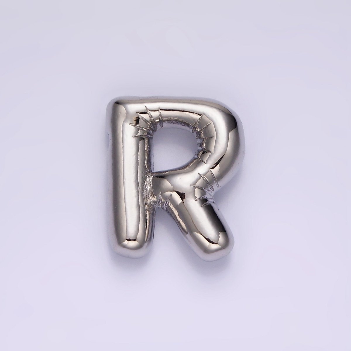 Silver Plated 20mm Chubby Balloon Initial Letter Personalized Pendant | A-A1080-A-A1092