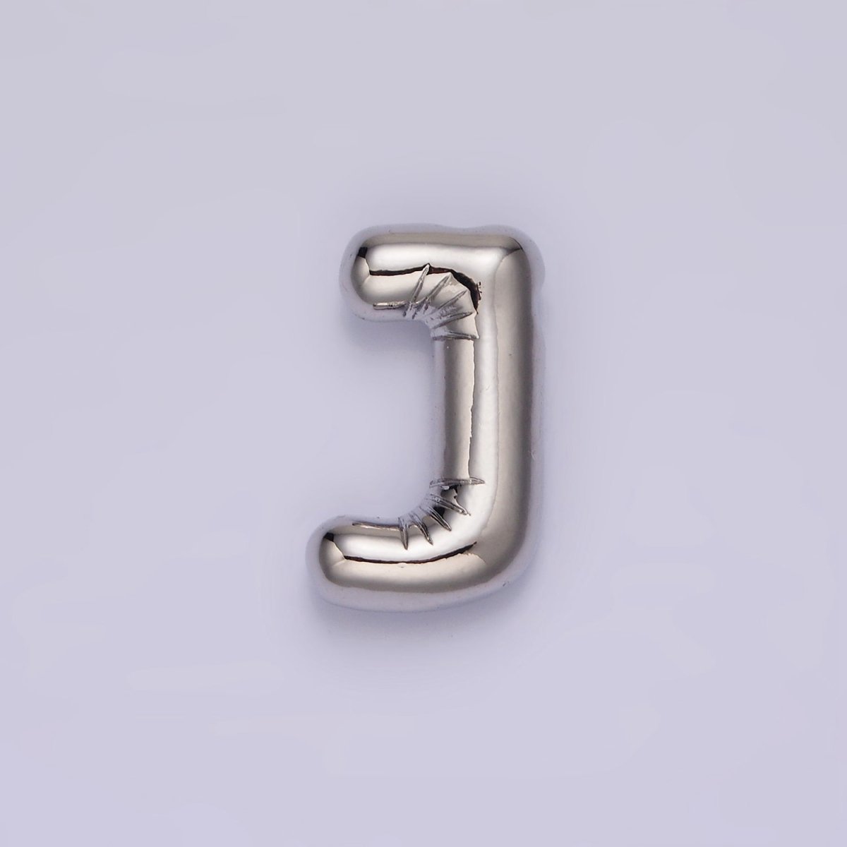 Silver Plated 20mm Chubby Balloon Initial Letter Personalized Pendant | A-A1080-A-A1092