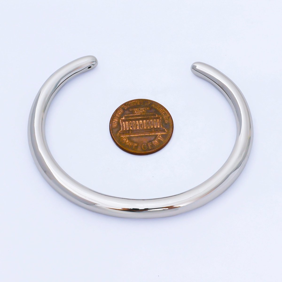 Silver Simple Minimalist Classic Cuff Bracelet | WA-1692