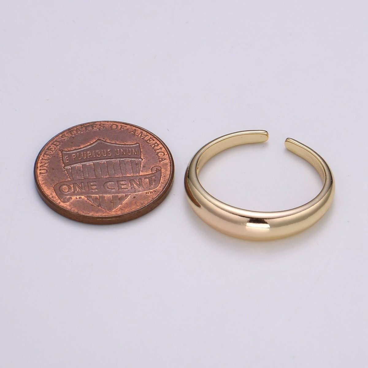 Simple Gold Ring Adjustable Ring Open ring for Stacking Ring Minimalist Jewelry in 18k gold filled US Size 6 R-324