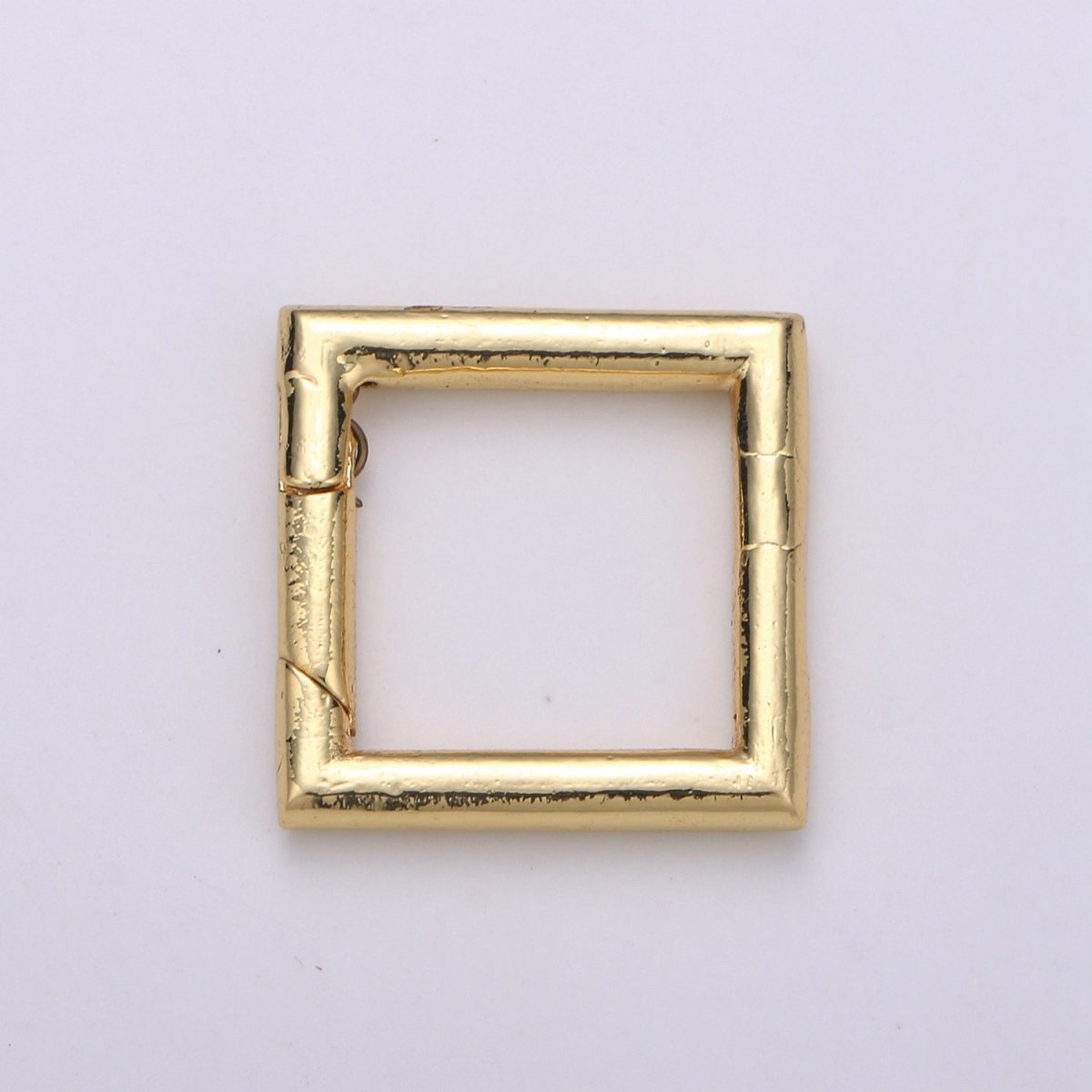 Simple Minimalist Gold Filled Square Push Gate Ring Clasp For Jewelry Making Charm Holder Connector L-060