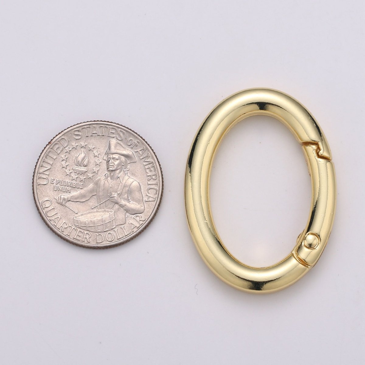 Simple Oval Push Gate Ring For Charm Connectors Wristlet Holder DIY Jewelry Making L-048