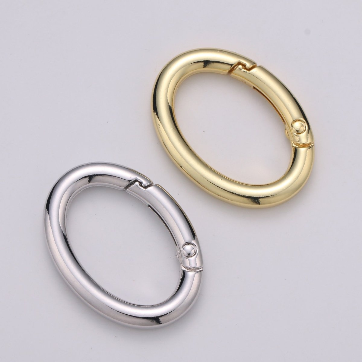 Simple Oval Push Gate Ring For Charm Connectors Wristlet Holder DIY Jewelry Making L-048