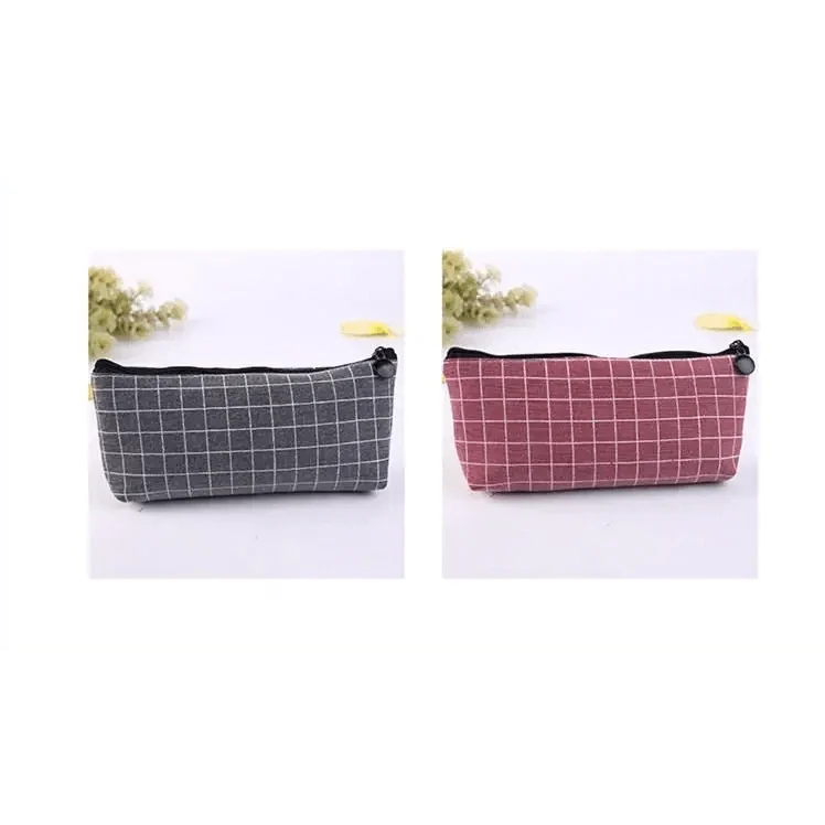 Simple Striped Color Design Pencil Cases For Students Retro Large Capacity Stationery School Pouch