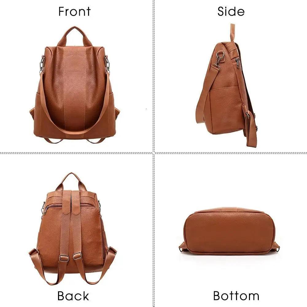 Sizzling Anti-Theft Vintage Style Leather Backpacks for Teenager Girls And Women School Bagpack For Females Travel Bags