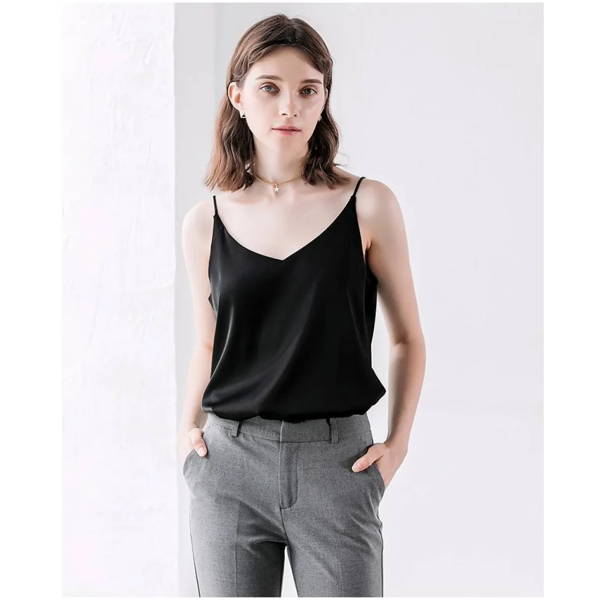 Sleeveless V-Neck Tops