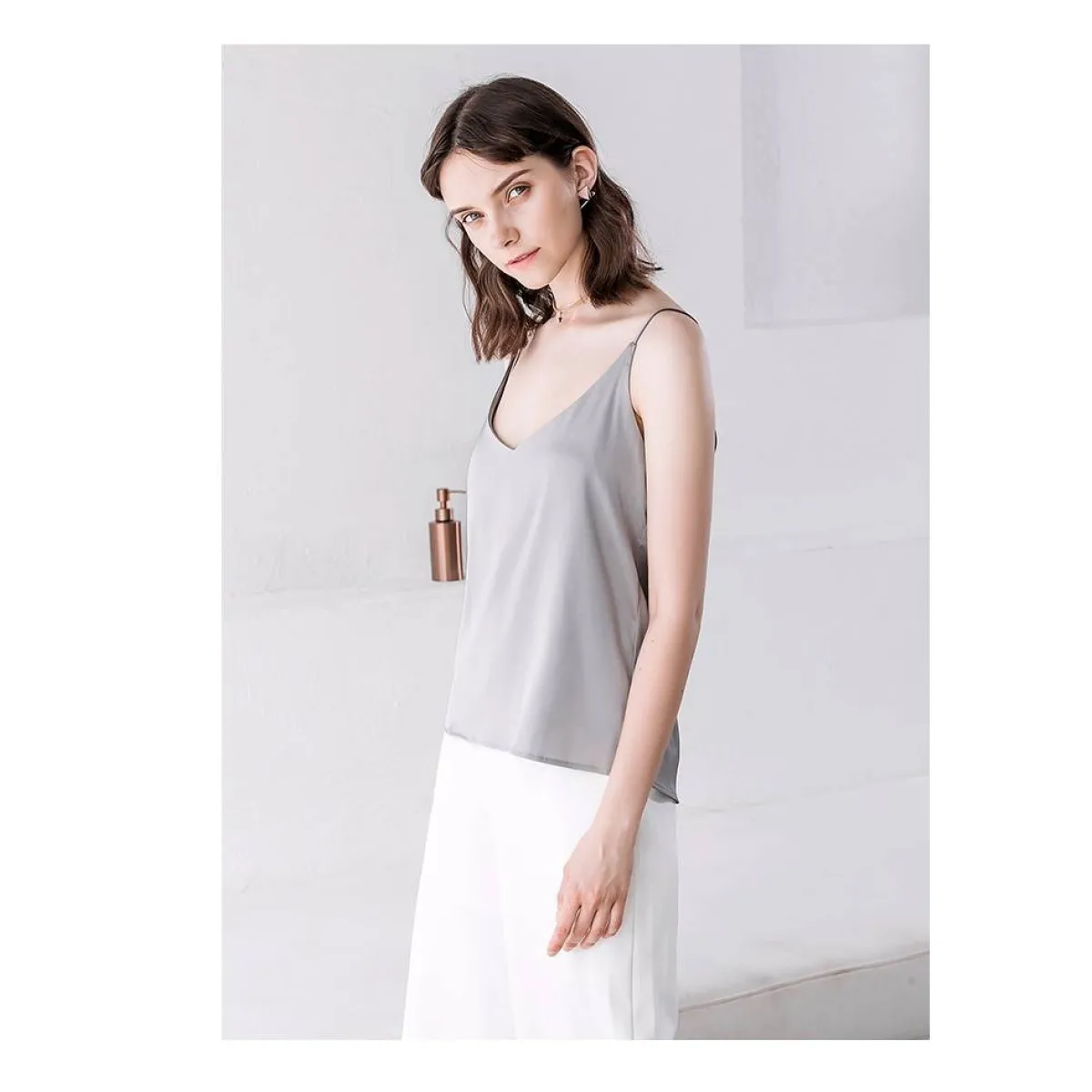 Sleeveless V-Neck Tops