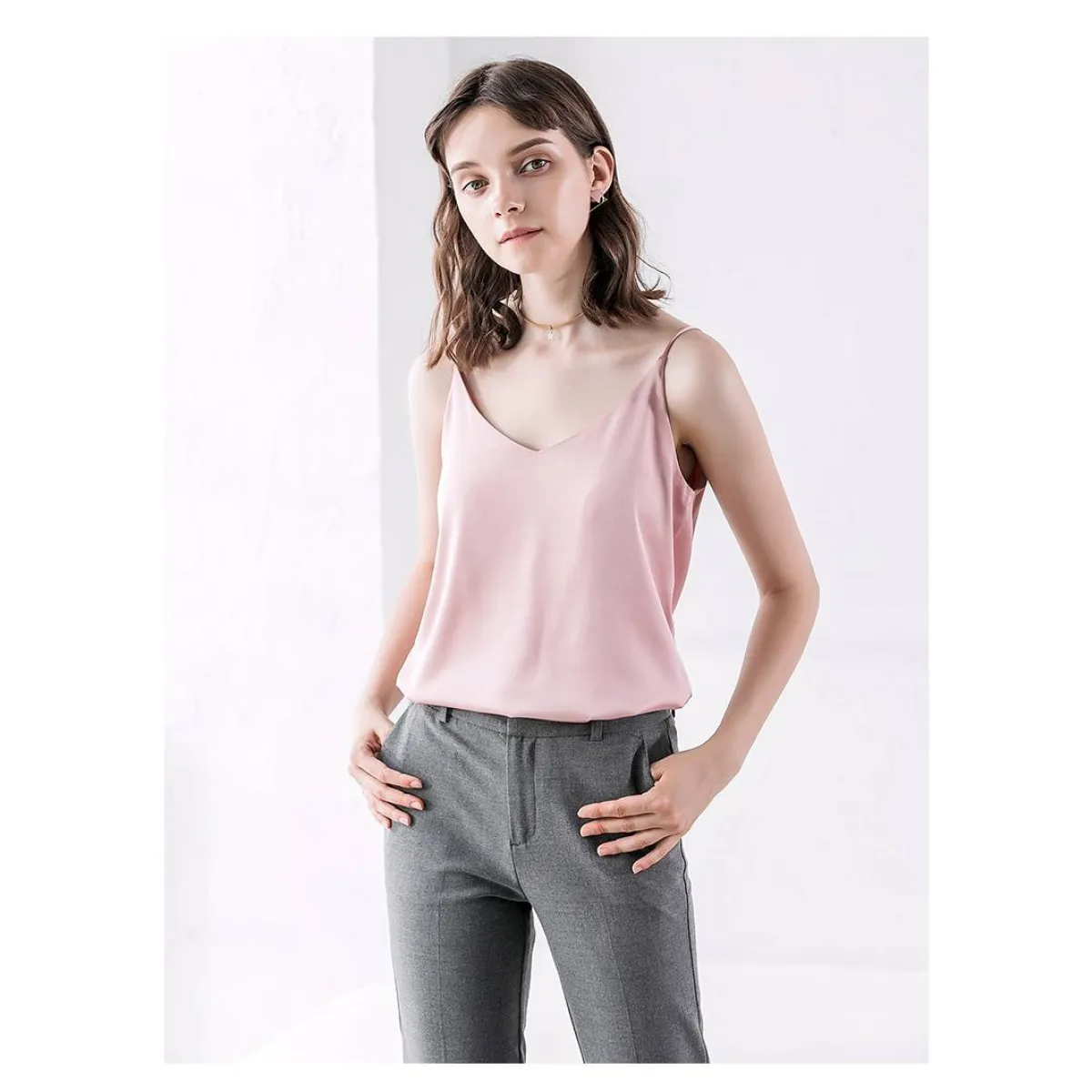 Sleeveless V-Neck Tops
