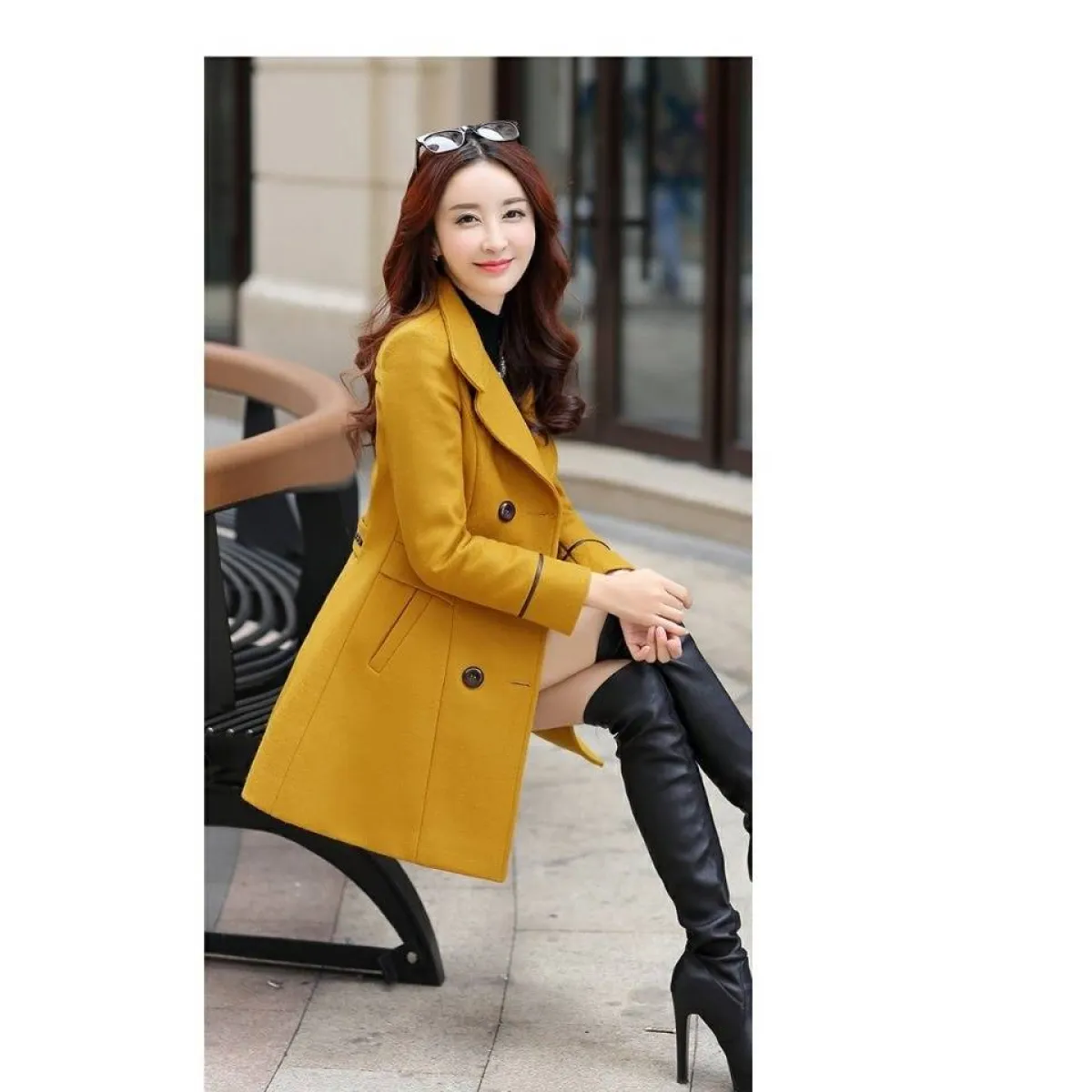 Korean Slim Wool Coats