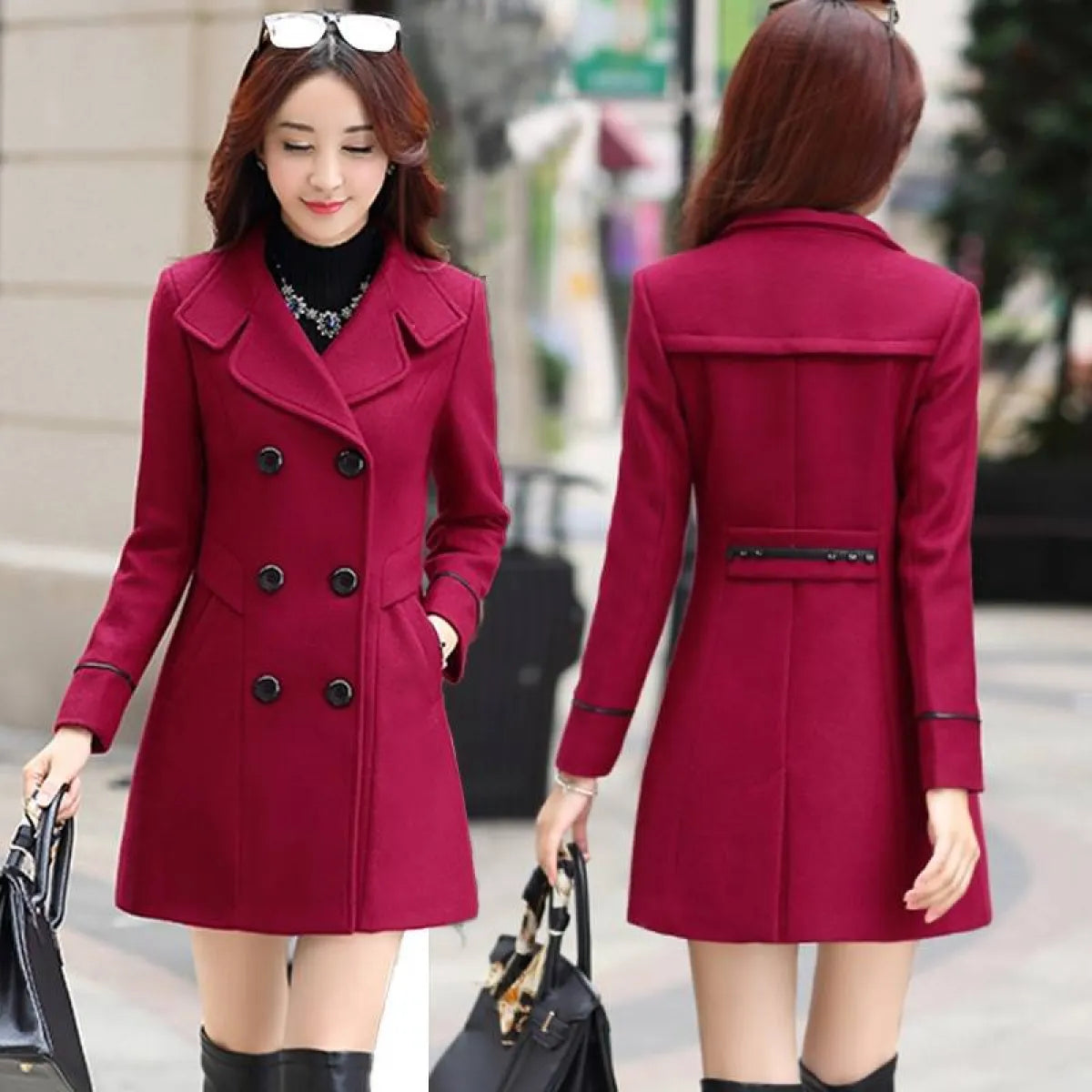 Korean Slim Wool Coats