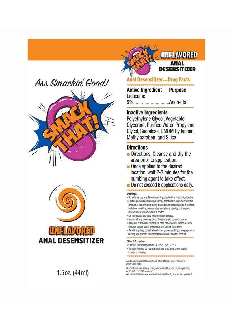Smack That Unflavored Anal Desensitizer Cream