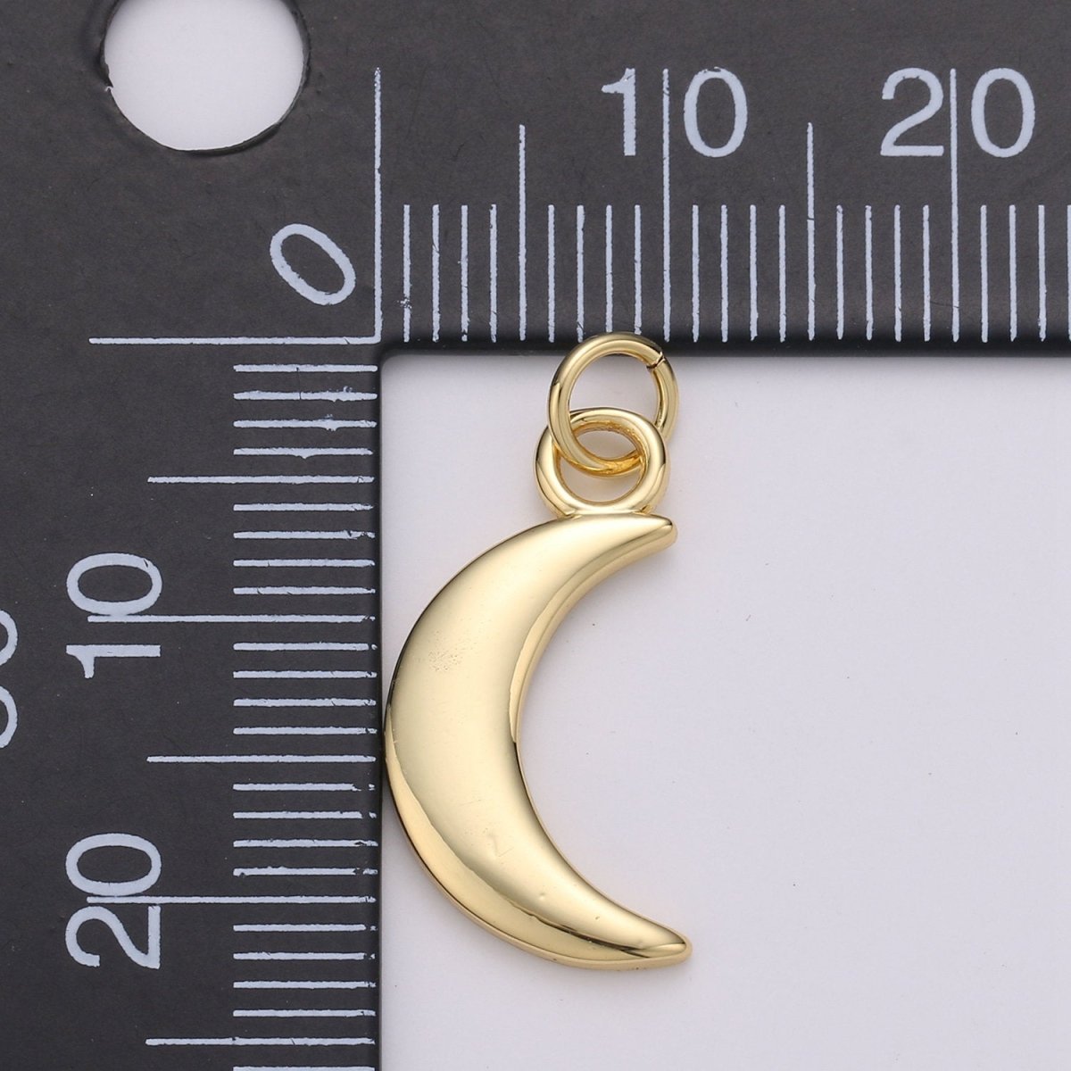 Small Crescent Charm - Gold Moon Charm Celestial Jewelry making for Necklace Bracelet Earring Charm in 14k gold plated D-350