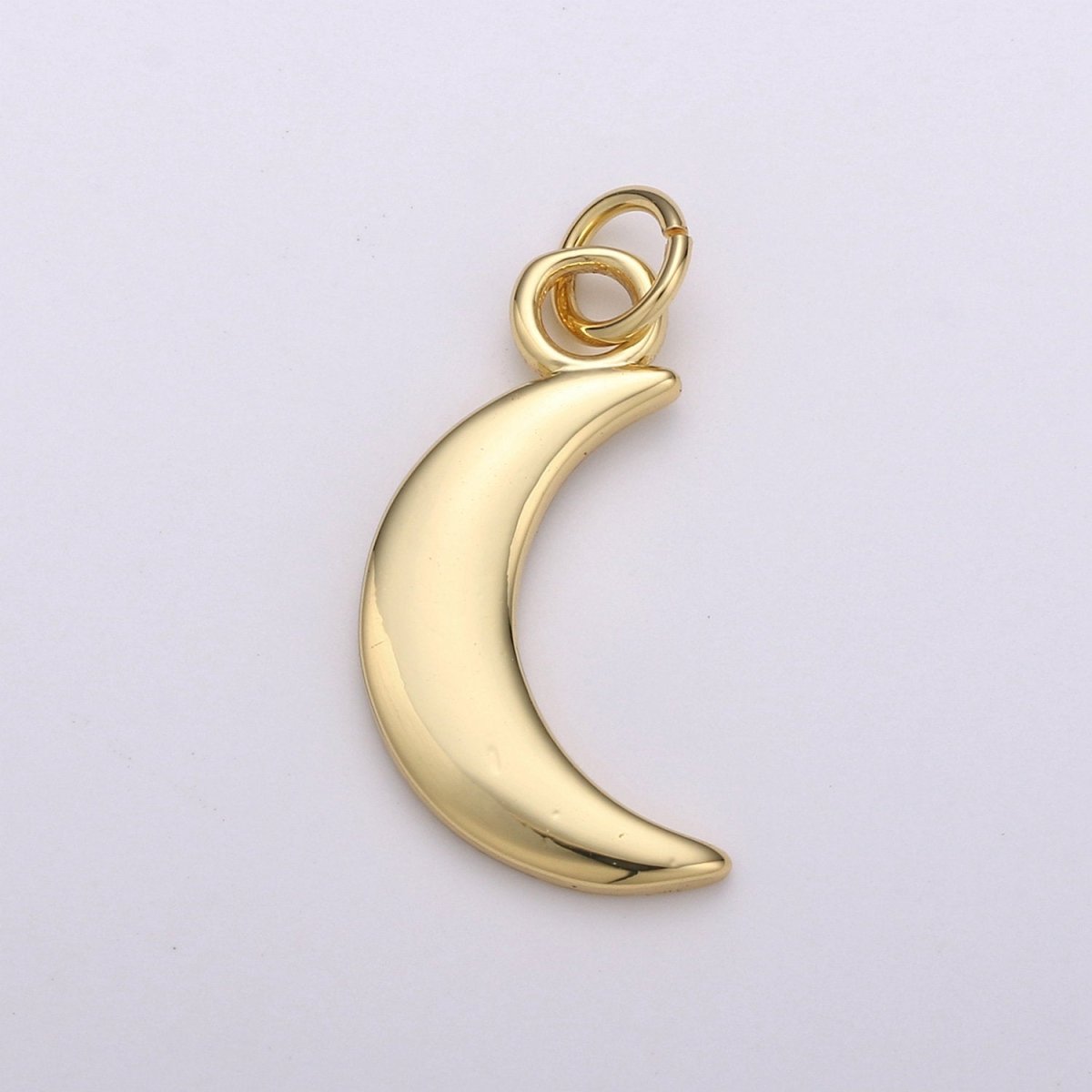 Small Crescent Charm - Gold Moon Charm Celestial Jewelry making for Necklace Bracelet Earring Charm in 14k gold plated D-350