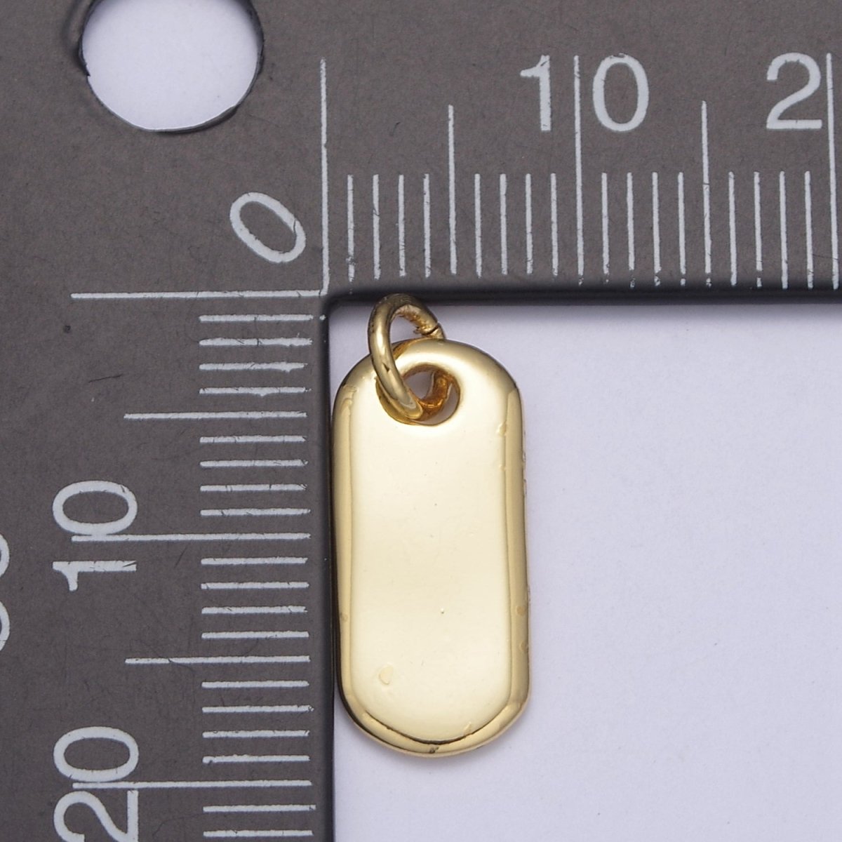 Small Tag Gold Charm add on charm for Necklace Bracelet Earring Supply C-306