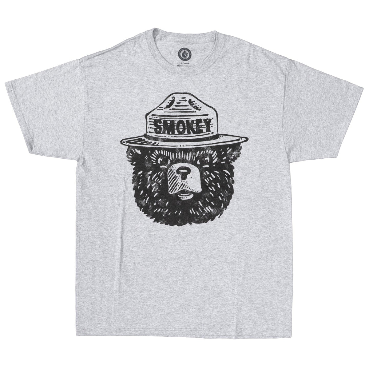 Smokey the Bear Adult Unisex Tonal Gray T-Shirt