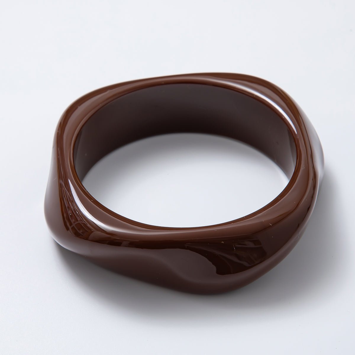 Solid Marble Resin Acrylic Wide Sculpted Geometric Bangle Bracelet | WA-3416 ~ WA-3427