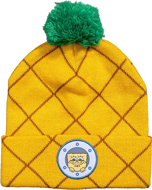 Spongebob Squarepants Pineapple Pom Cuffed Beanie Hat