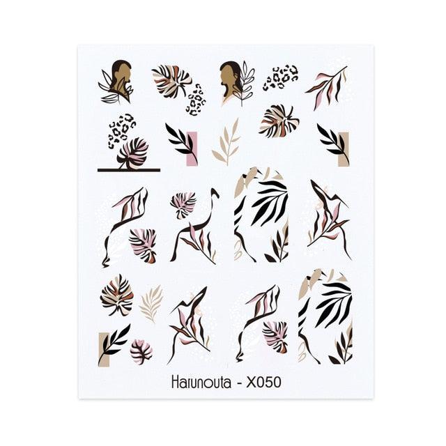 Spring Simple Green Theme Water Decal Sticker Flower Leaf Tree Summer Slider For Manicuring Nail Art Watermarks Art Decoration Manicure Tools Nail Watermark Decals iridescent Decoration Nail Self-Adhesive Decals Nail Stickers Water Transfer Fresh Nail
