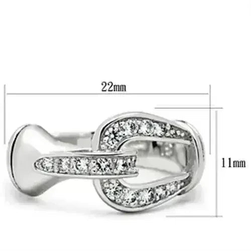 SS050 - Silver 925 Sterling Silver Ring with AAA Grade CZ in Clear