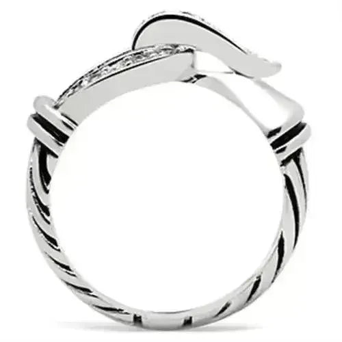 SS050 - Silver 925 Sterling Silver Ring with AAA Grade CZ in Clear