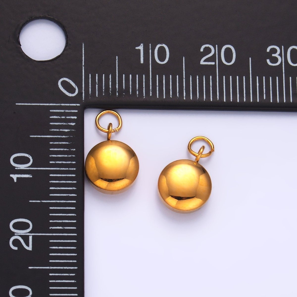 Stainless Steel 10mm Minimalist Round Charm | P756