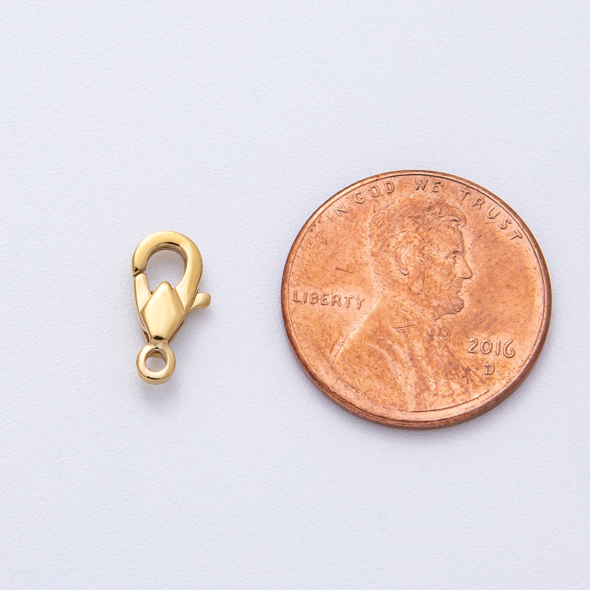 18K Gold PVD Stainless Steel 11mm Geometric Lobster Claw Clasps Closure Finding | Z1637