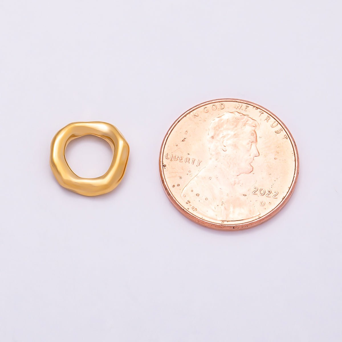 Stainless Steel 11mm Molten Round Link Pendant Findings | Findings-00177