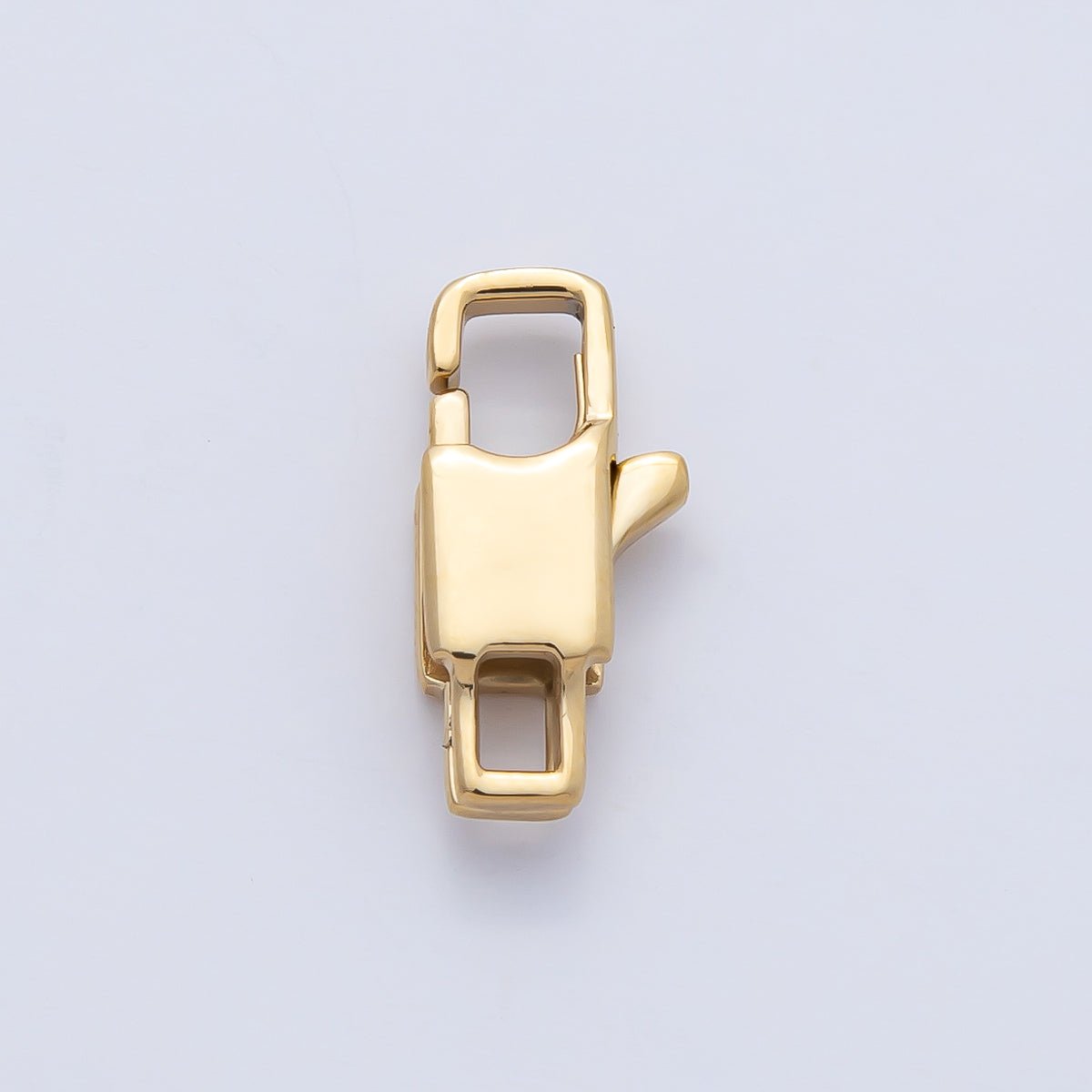 18K Gold PVD Stainless Steel 12mm Minimalist Rectangular Lobster Claw Closure Finding | Z1622