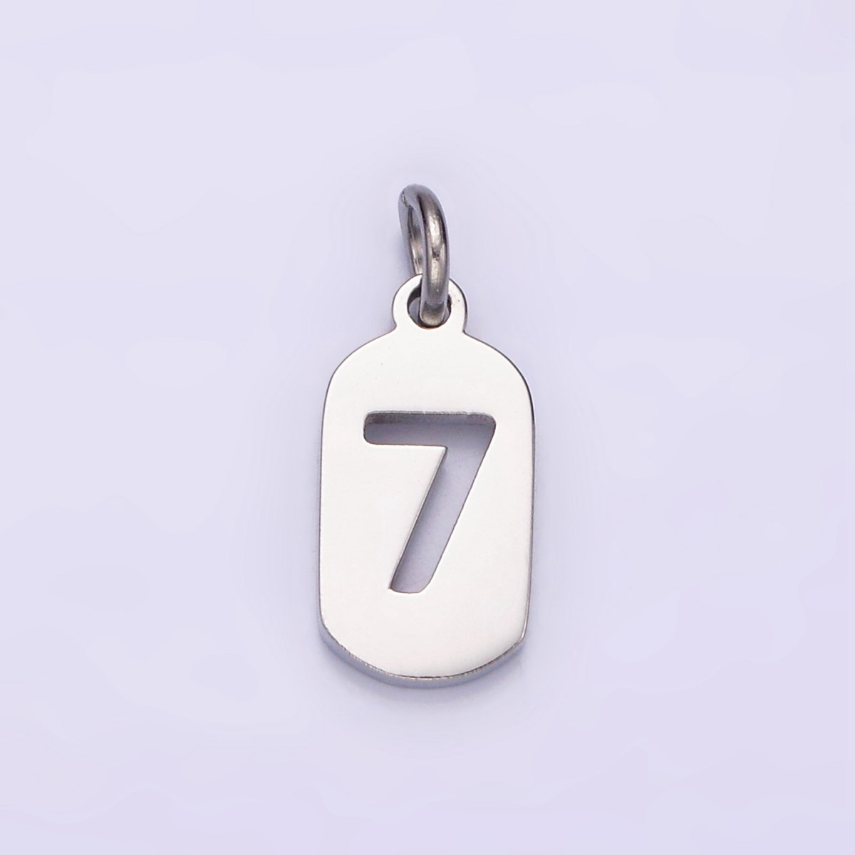 Stainless Steel 13.5mm Number 0-9 Open Script Mini Tag Add-On Silver Charm P-601-P-610