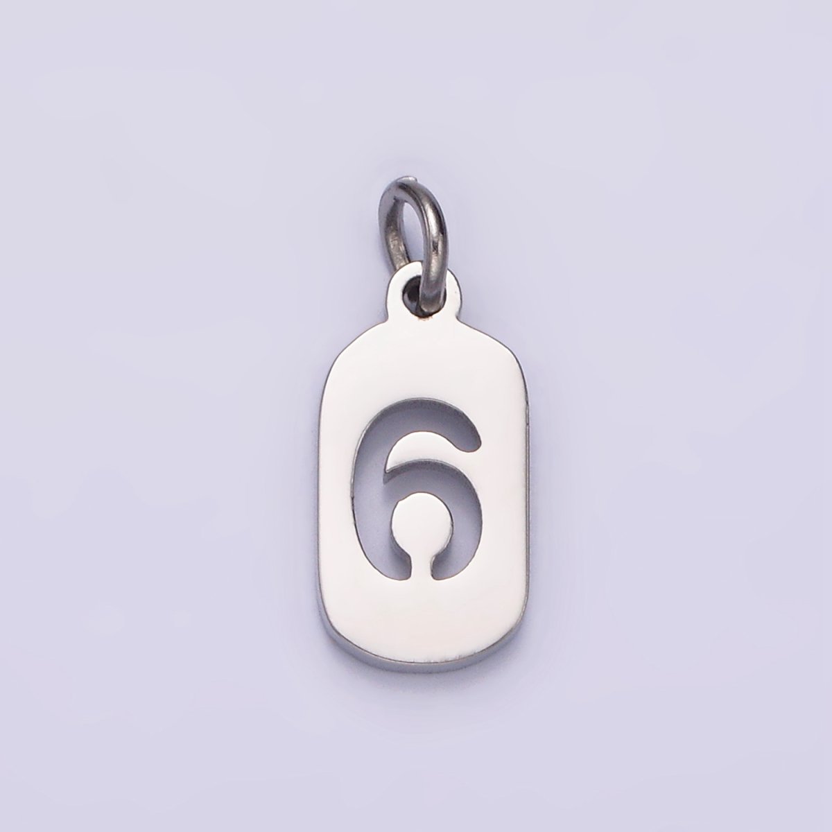 Stainless Steel 13.5mm Number 0-9 Open Script Mini Tag Add-On Silver Charm P-601-P-610