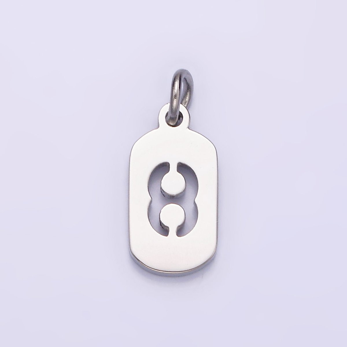 Stainless Steel 13.5mm Number 0-9 Open Script Mini Tag Add-On Silver Charm P-601-P-610