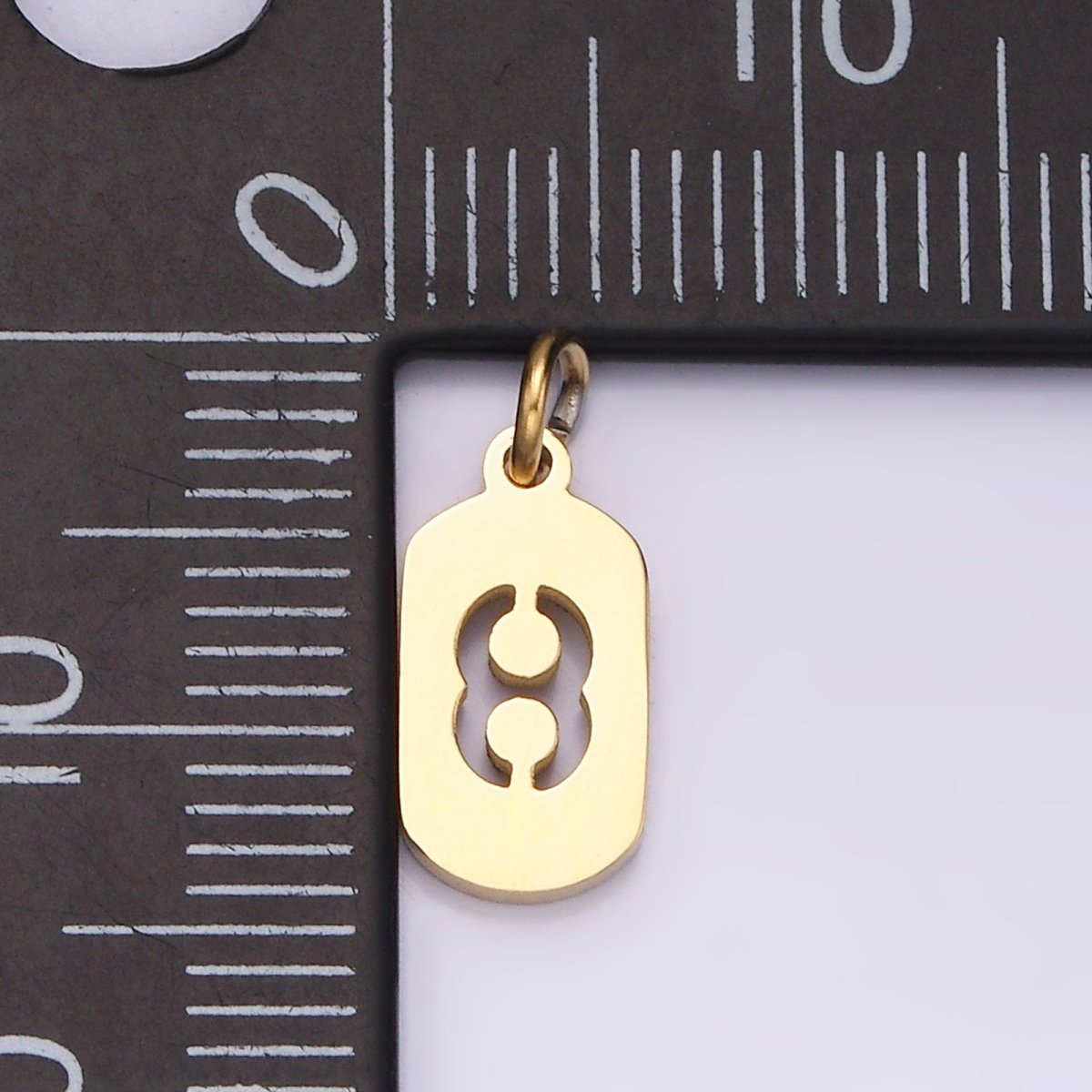 Stainless Steel 13.5mm Number 0-9 Open Script Mini Tag Add-On Silver Charm P-601-P-610