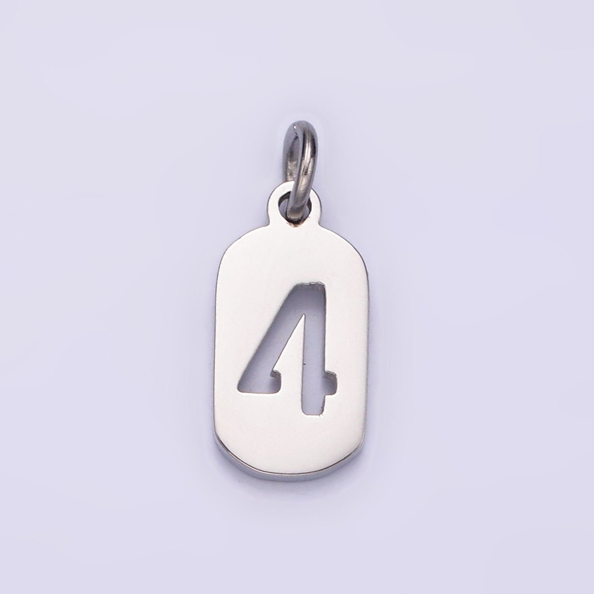 Stainless Steel 13.5mm Number 0-9 Open Script Mini Tag Add-On Silver Charm P-601-P-610
