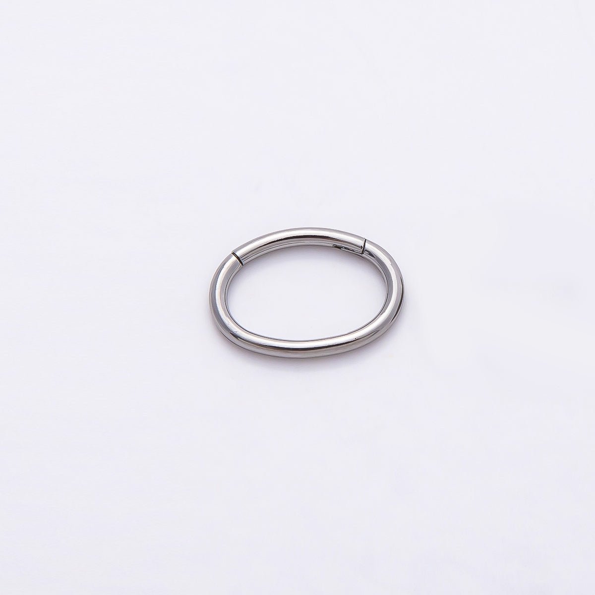 Titanium 13mm Minimalist Oval Single Septum Cartilage Piercing Clicker in Gold & Silver | BJ-00001 BJ-00002