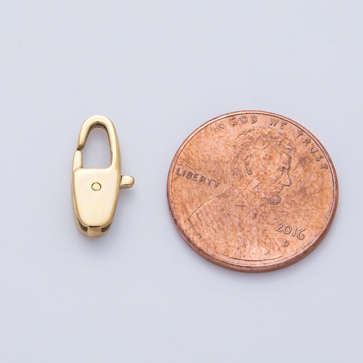 18K Gold PVD Stainless Steel 14.5mm Oblong Lobster Claw Clasps Closure Finding | Z1625