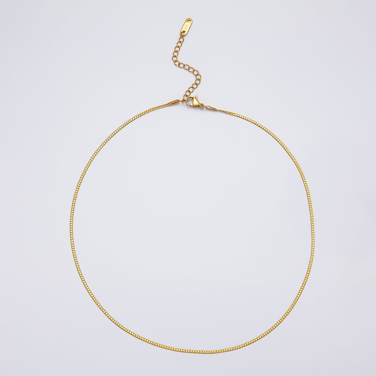 Stainless Steel 1.5mm Minimalist Curb Chain 17 Inch Necklace w. Extender | WA-04278