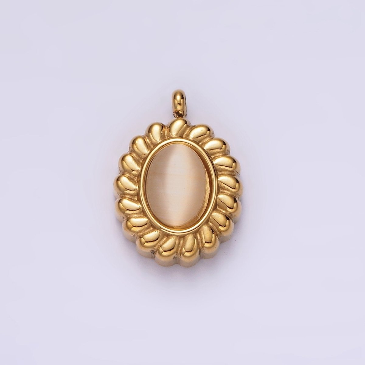 Stainless Steel 17mm Chrysoberyl Cat&