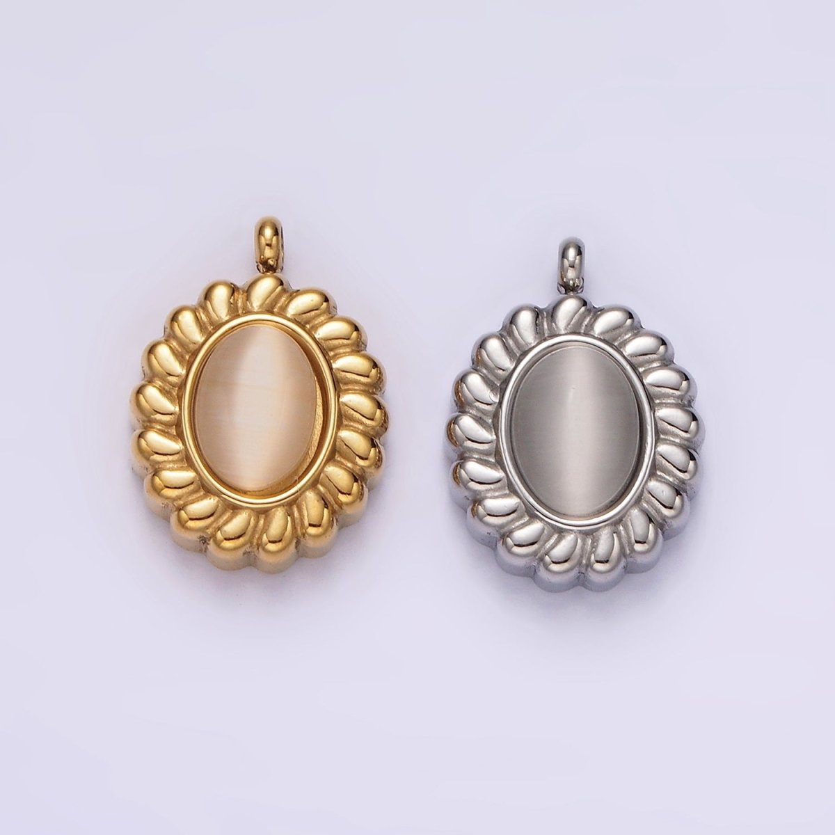 Stainless Steel 17mm Chrysoberyl Cat&