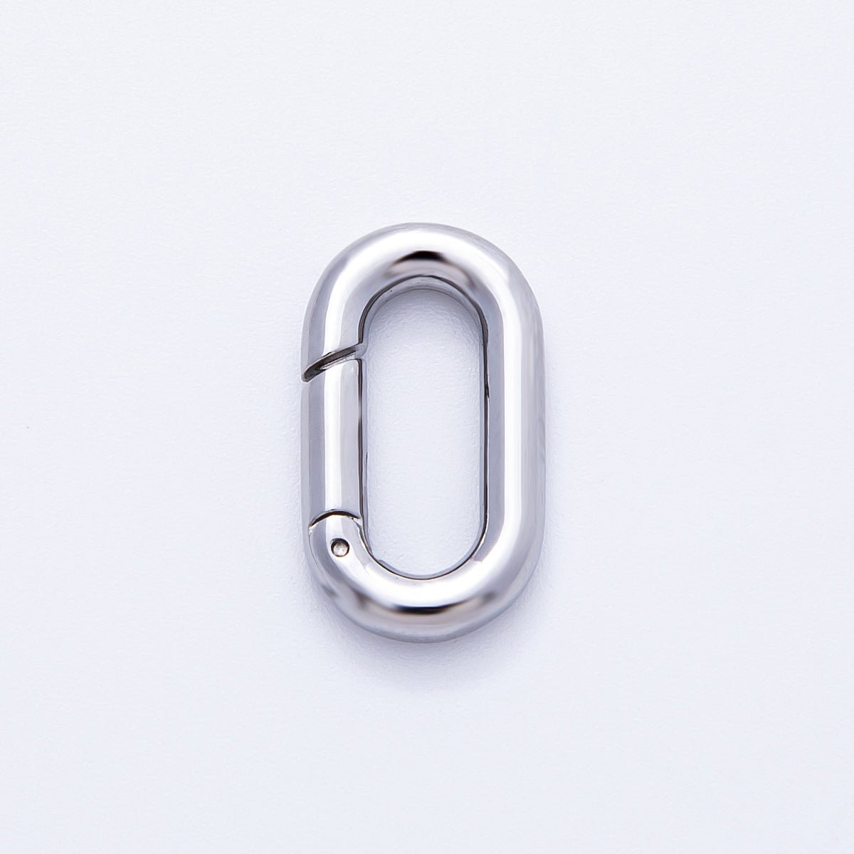 Stainless Steel 18mm Minimalist Oblong Oval Push Gate Clasp Closure Finding | Findings-00076