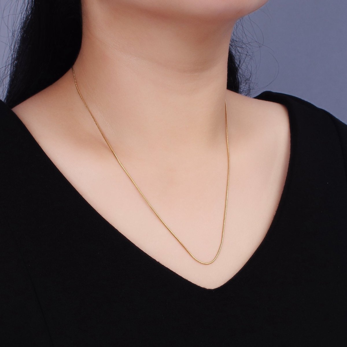 Stainless Steel 1mm Snake Herringbone 18 Inch, 20 Inch Layering Chain Necklace | WA-2300 WA-2301 Clearance Pricing