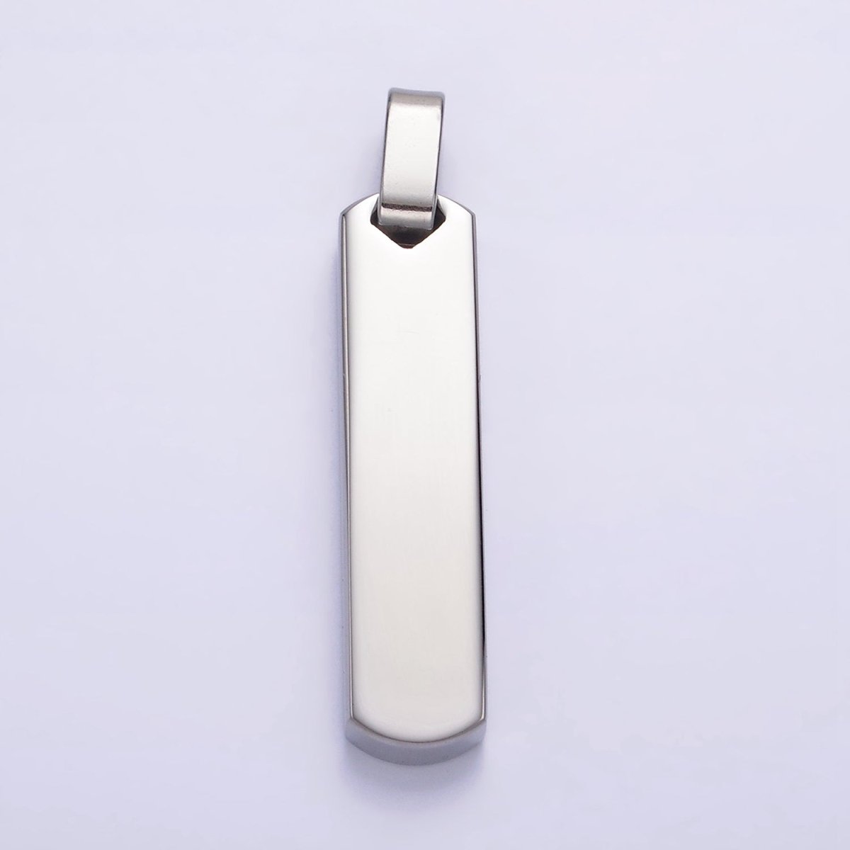 Stainless Steel 40mm Engravable Rectangular Bar Pendant in Black, Gold, Silver | P-725