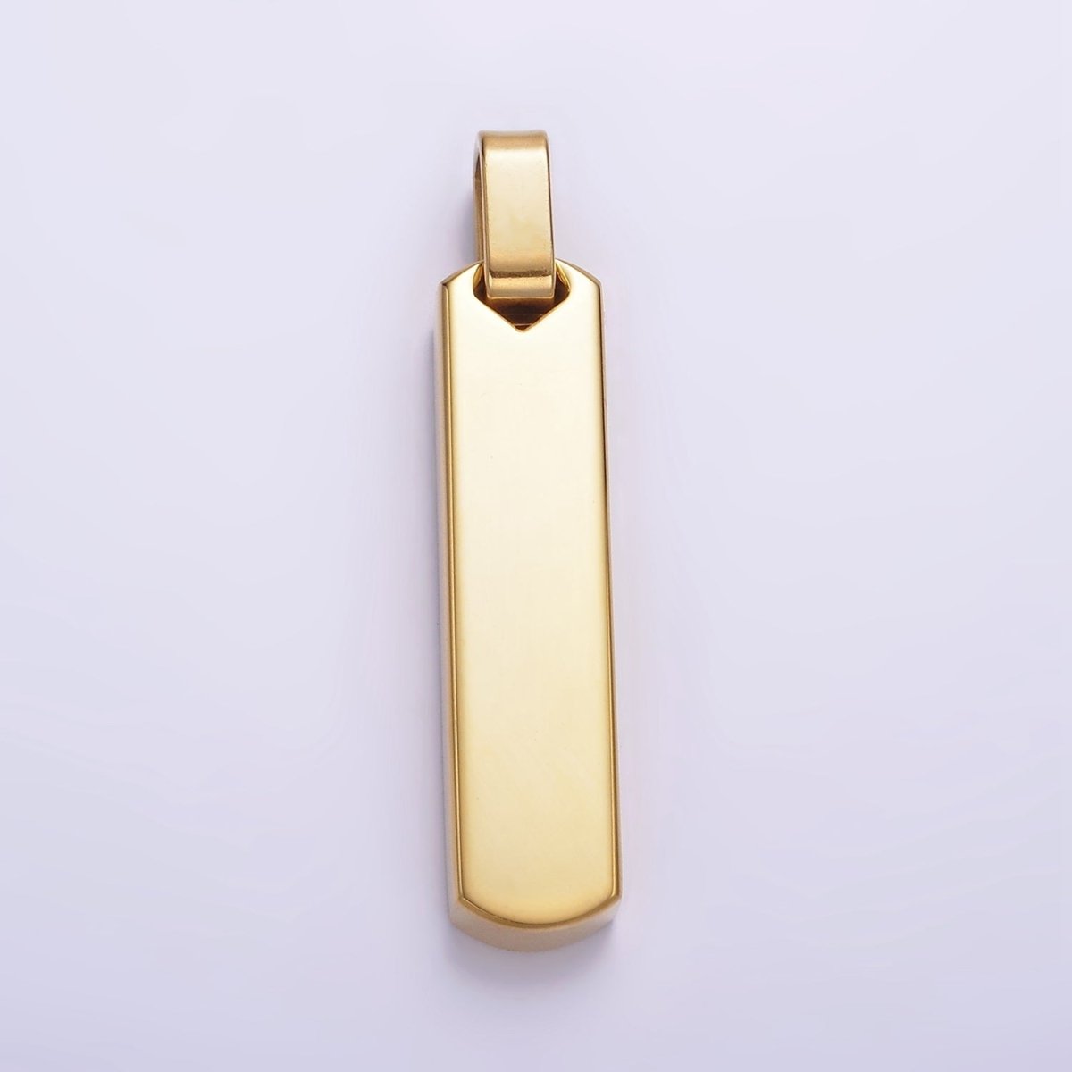 Stainless Steel 40mm Engravable Rectangular Bar Pendant in Black, Gold, Silver | P-725