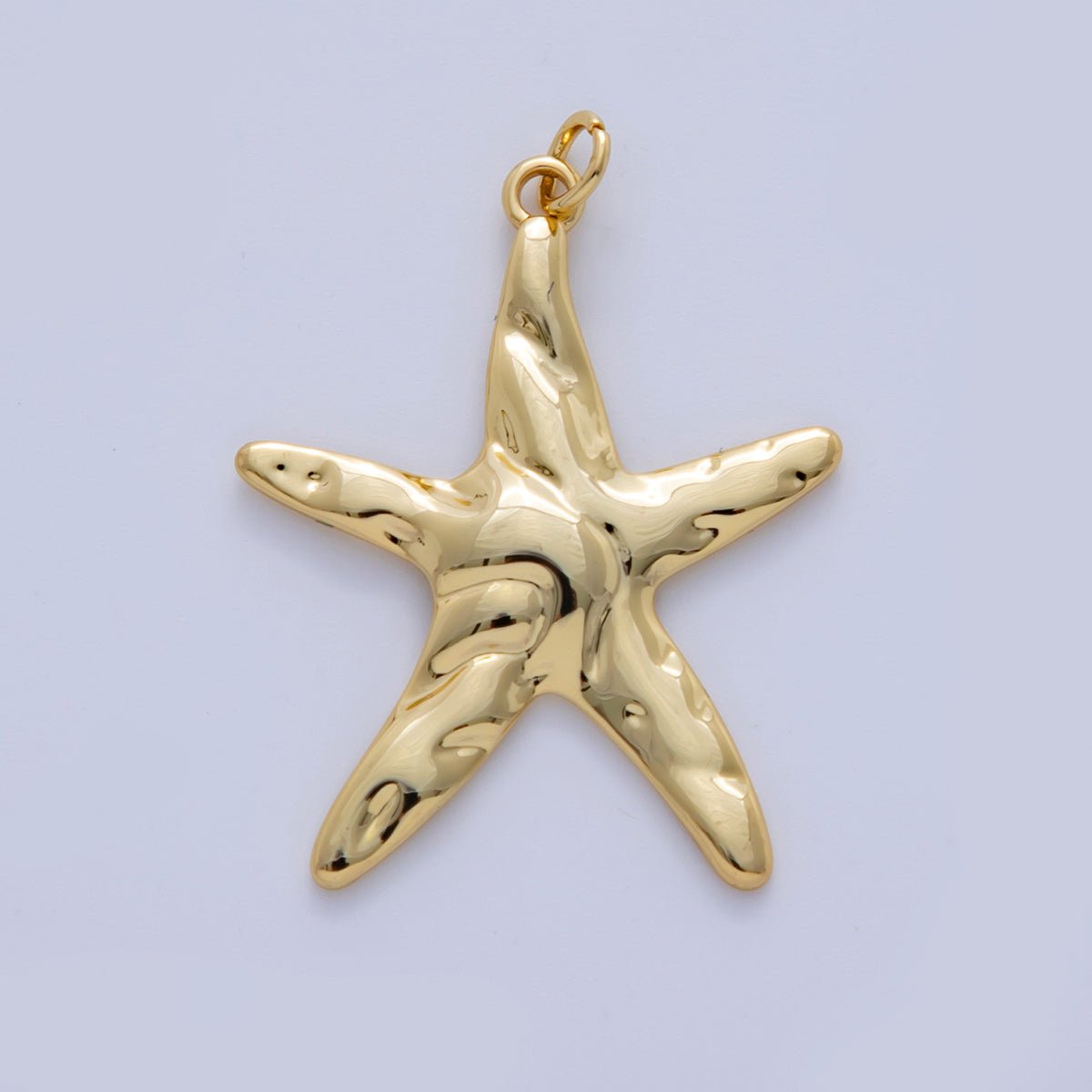 Stainless Steel 40mm Hammered Starfish Charm | AF316